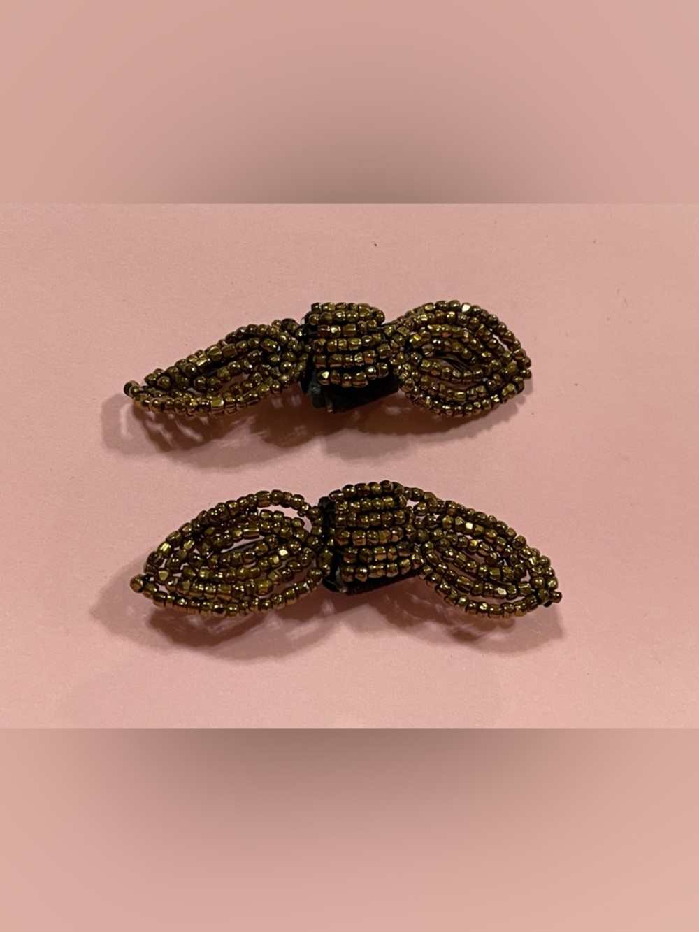 Vintage Beaded Shoe Clips #9923 Rare Color 💎